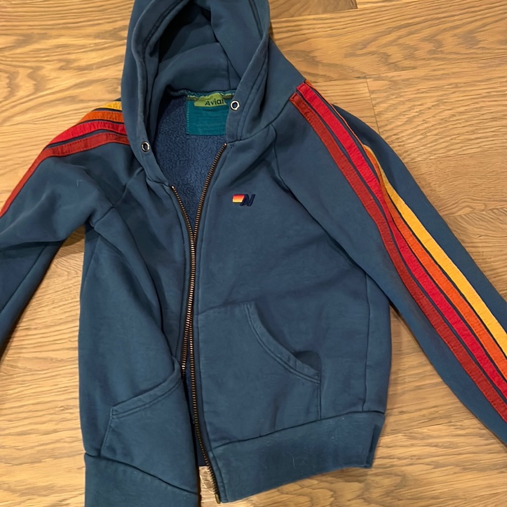 Kids aviator nation hoodie size 10- blue